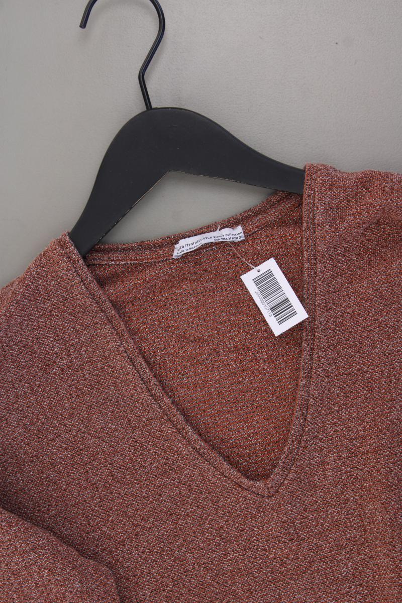 Zara Strickshirt Gr. M 3/4 Ärmel braun aus Viskose