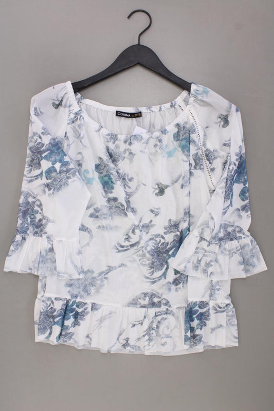 Cosima Classic Bluse Gr. 38 mit Blumenmuster 3/4 Ärmel mit Carmen-Ausschnitt