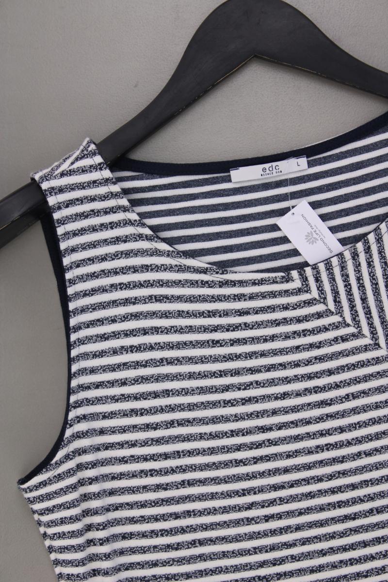 edc by Esprit Midikleid Gr. L gestreift Ärmellos blau