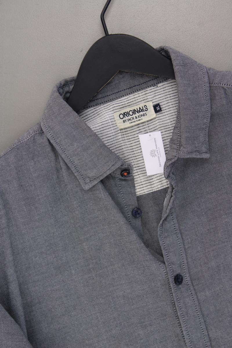 Jack & Jones Kurzarmhemd für Herren Gr. XL grau aus Baumwolle