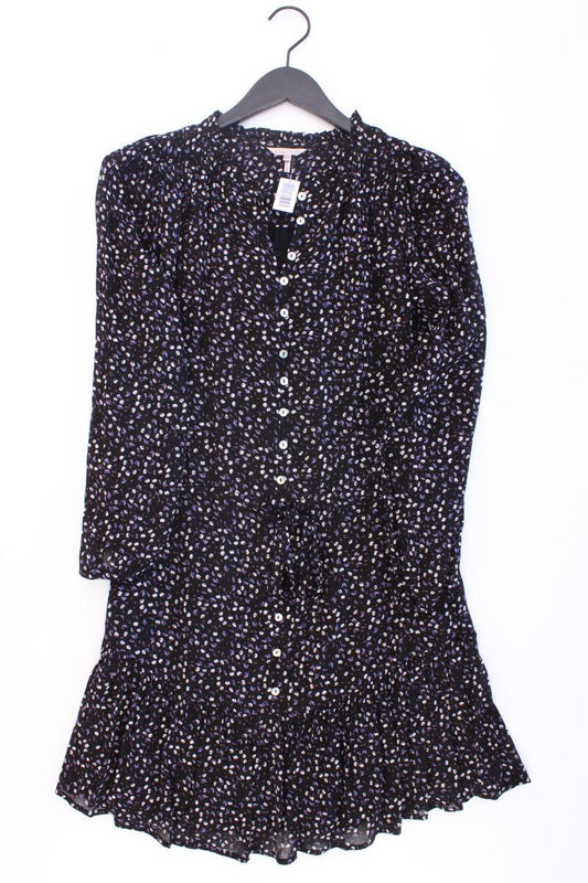 Esqualo Langarmkleid Gr. 36 mit Blumenmuster neuwertig schwarz aus Viskose