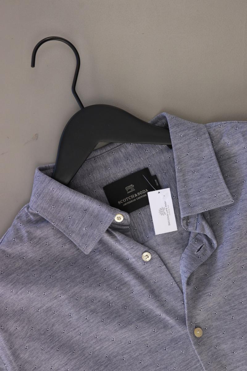 Scotch & Soda Langarmhemd für Herren Gr. L blau aus Baumwolle