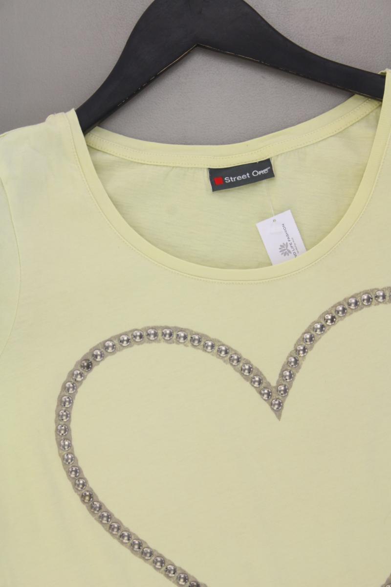 Street One T-Shirt Gr. 38 Kurzarm mit Nieten gelb aus Baumwolle