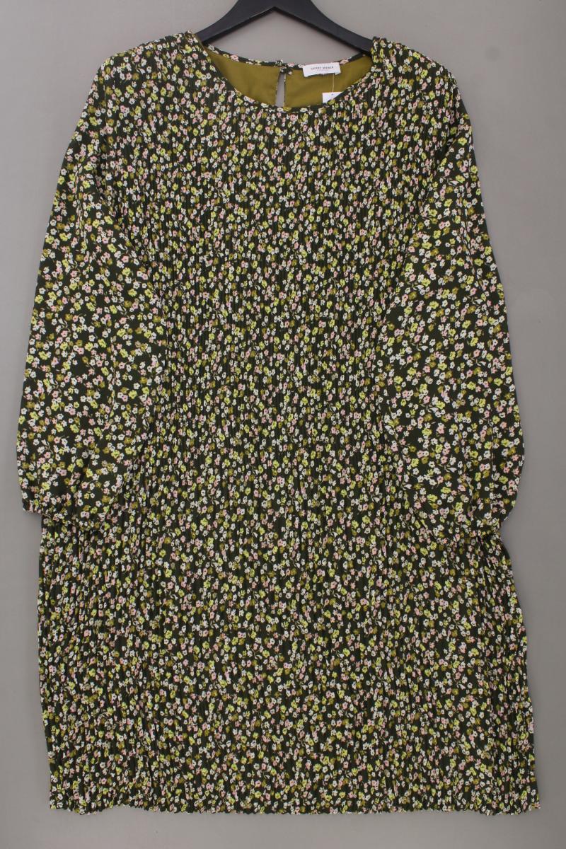 Gerry Weber Chiffonkleid Gr. 44 mit Blumenmuster Langarm olivgrün