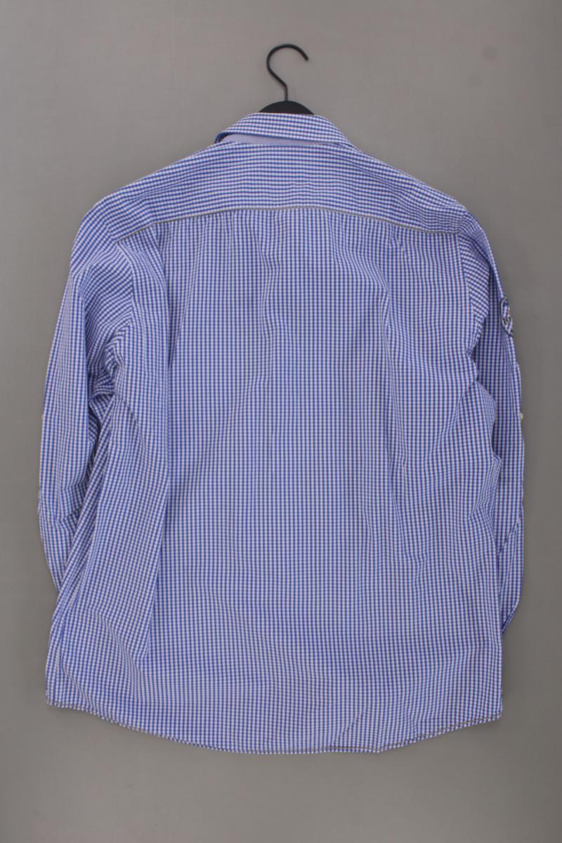 Dubbin & Hollinshead Trachtenhemd für Herren Gr. XL kariert Langarm blau