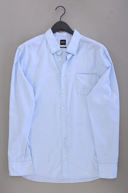 BOSS by Hugo Boss Langarmhemd für Herren Gr. XL blau aus Baumwolle