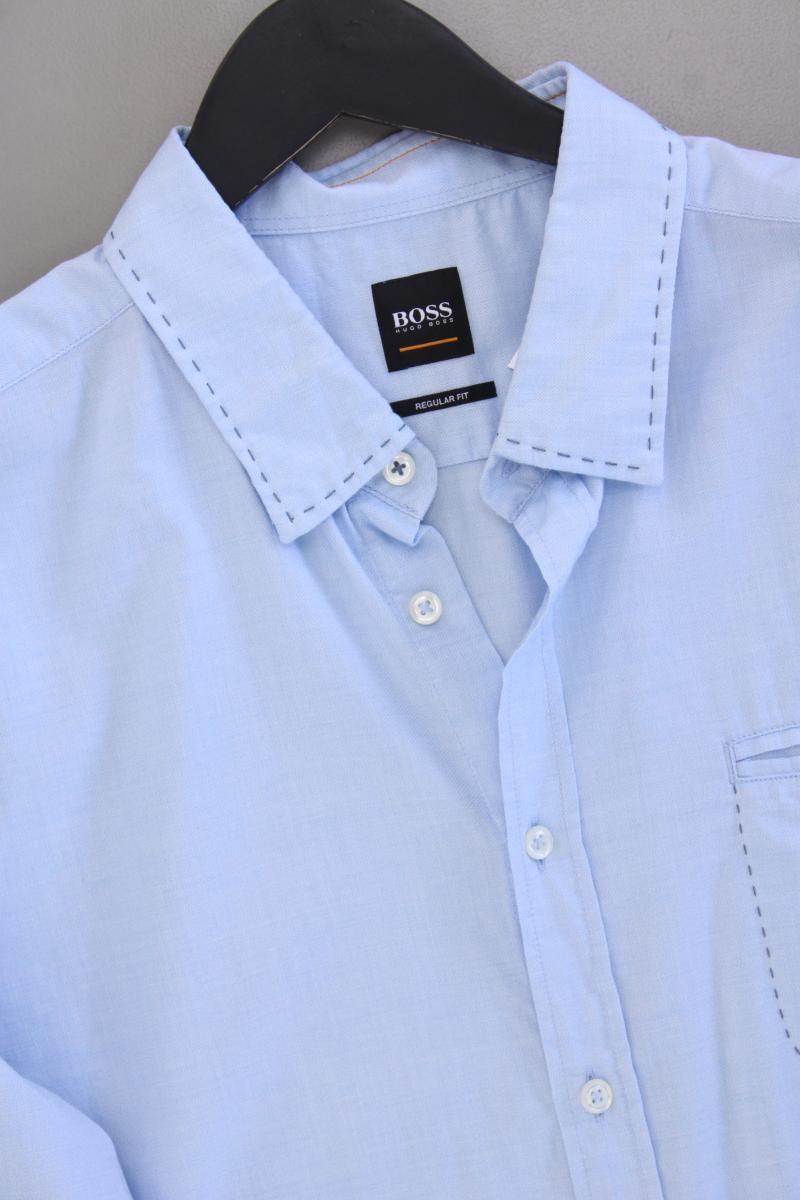 BOSS by Hugo Boss Langarmhemd für Herren Gr. XL blau aus Baumwolle