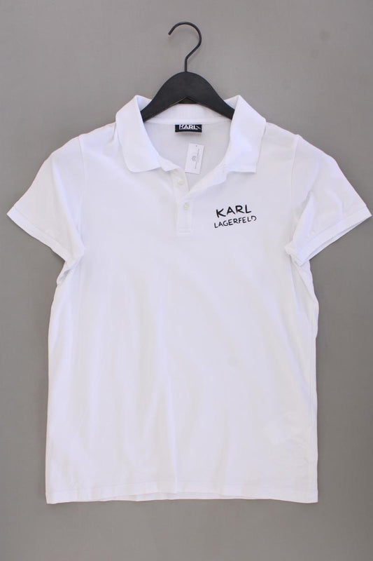 Karl Lagerfeld Poloshirt für Herren Gr. S Kurzarm weiß aus Baumwolle
