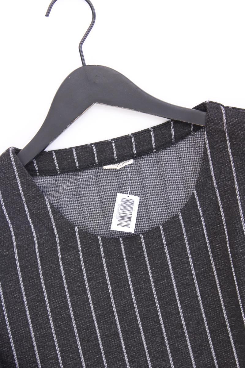 Nümph Langarmkleid Gr. L gestreift grau aus Polyester