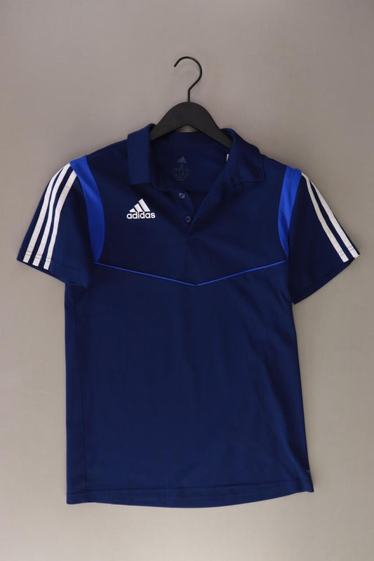 Adidas Sportshirt für Herren Gr. S Kurzarm blau aus Polyester