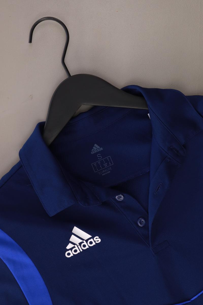 Adidas Sportshirt für Herren Gr. S Kurzarm blau aus Polyester