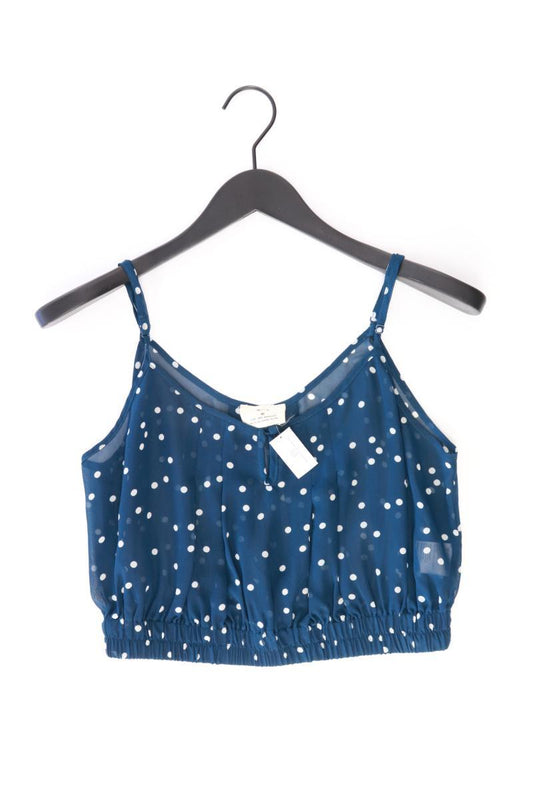 PINS AND NEEDLES Crop Top Gr. M gepunktet blau aus Polyester