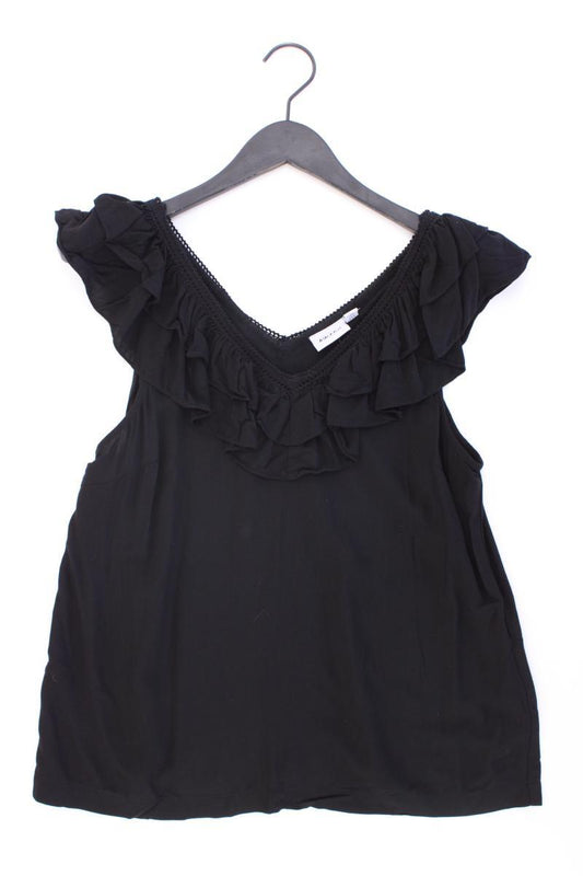 Vero Moda Rüschenbluse Gr. M Kurzarm schwarz aus Viskose