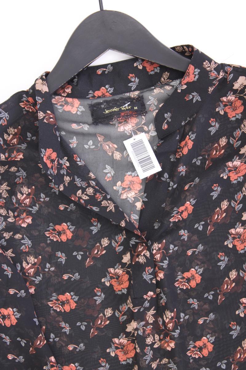 Jennifer Taylor Langarmbluse Gr. M mit Blumenmuster schwarz aus Polyester