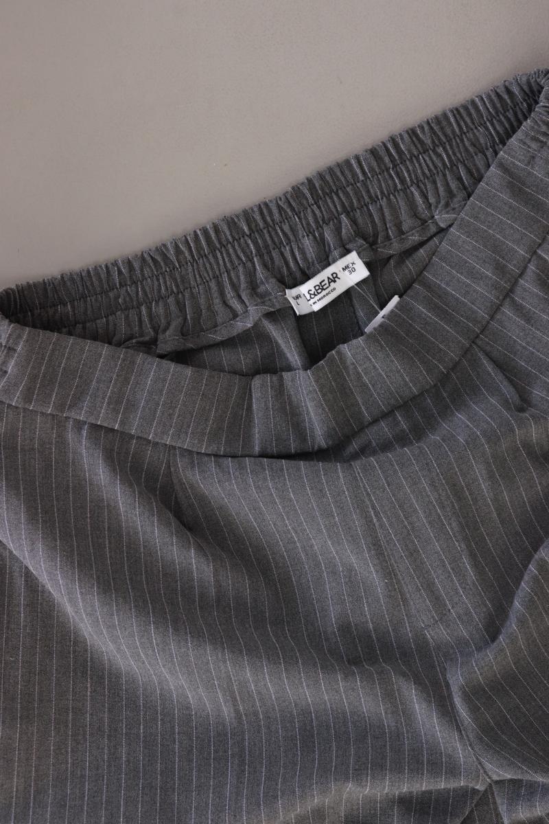 Pull&Bear Stoffhose Gr. L gestreift grau aus Polyester