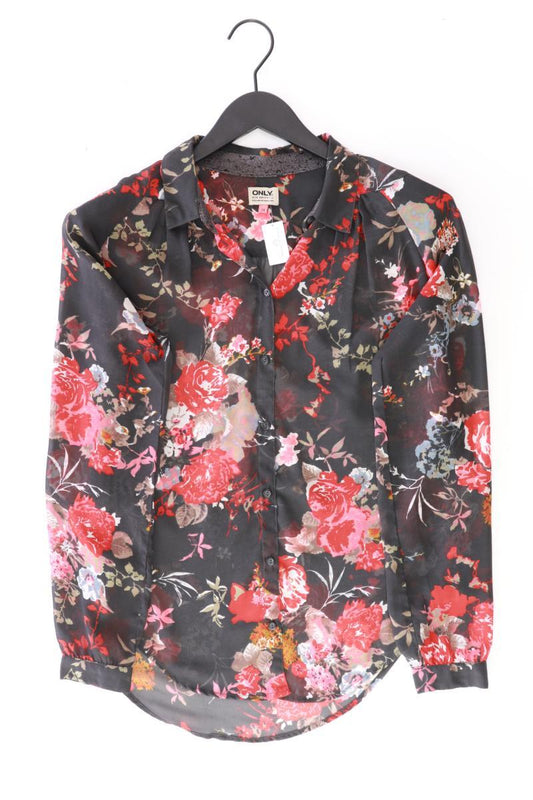 Only Langarmbluse Gr. 34 mit Blumenmuster schwarz aus Polyester