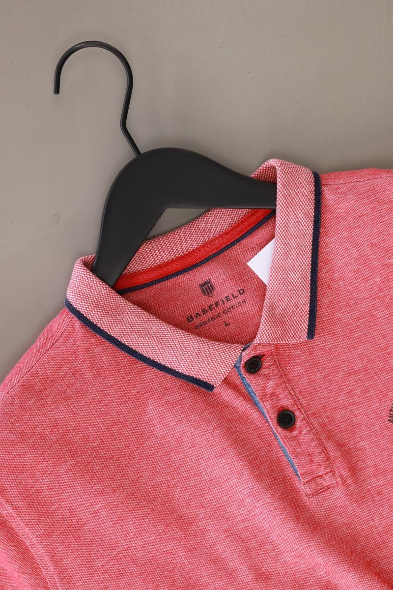 Basefield Poloshirt für Herren Gr. L Kurzarm rot aus Baumwolle