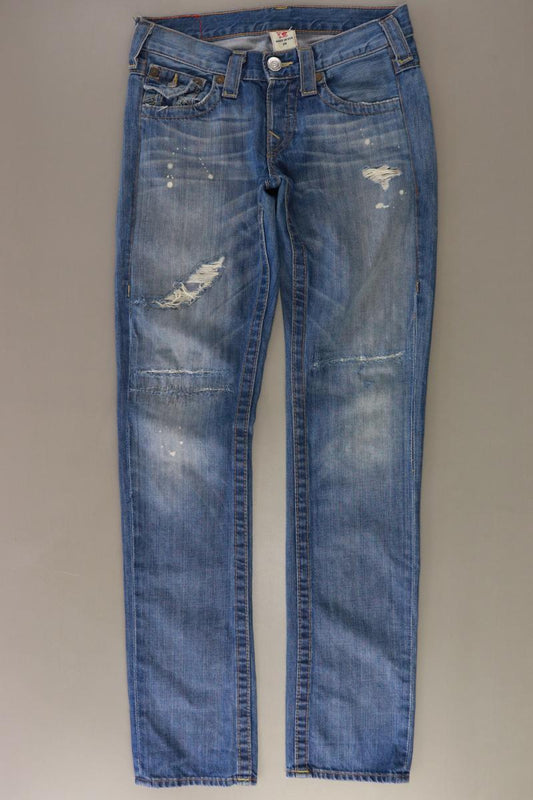 True Religion Straight Jeans Gr. W24 blau aus Baumwolle