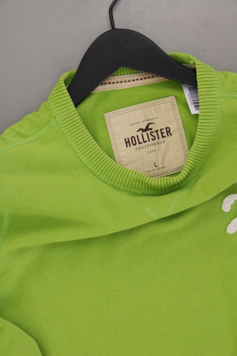 Hollister Feinstrickpullover für Herren Gr. L grün aus Baumwolle