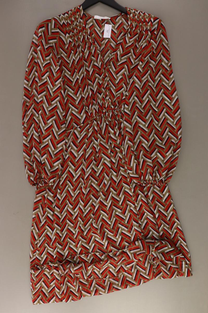 Mango Langarmkleid Gr. L geometrisches Muster rot aus Polyester