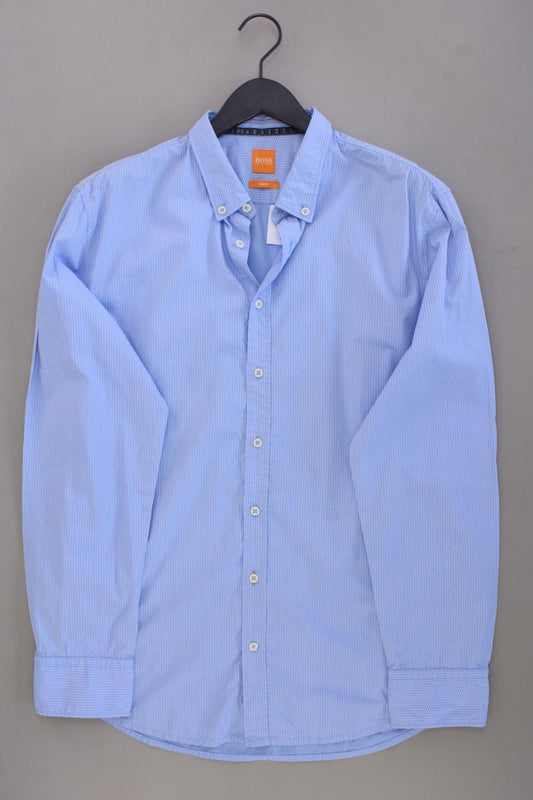 BOSS Orange Langarmhemd für Herren Gr. XL blau aus Baumwolle