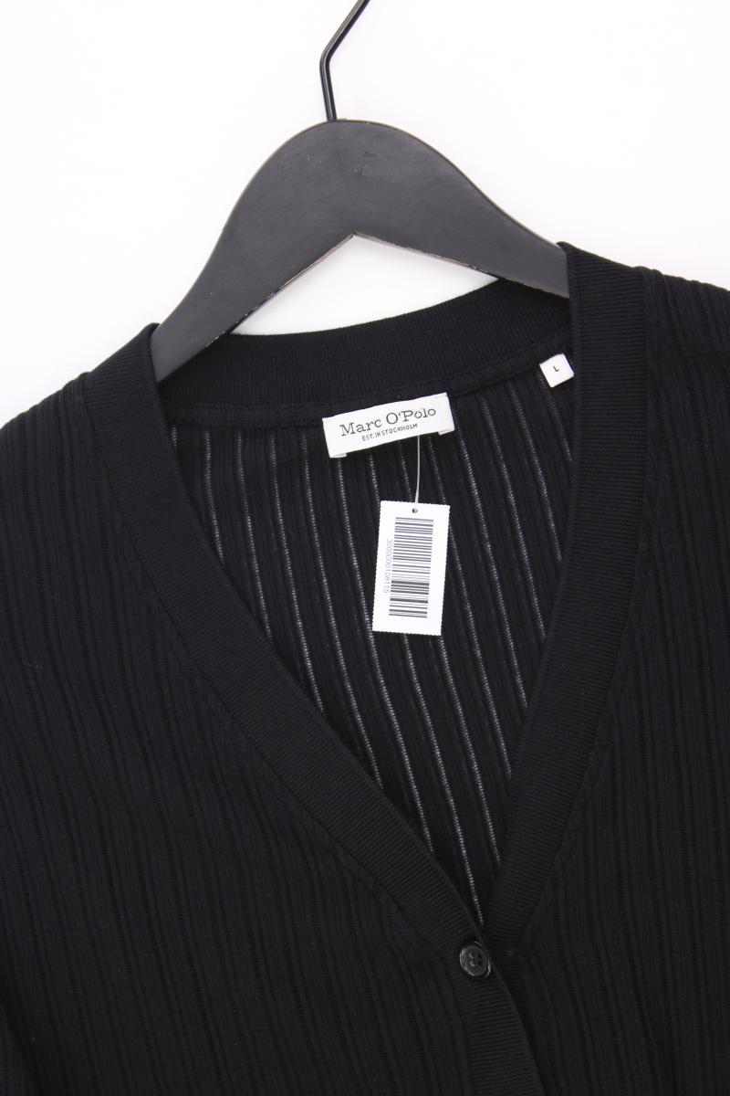 Marc O'Polo Strickjacke Gr. L Langarm schwarz aus Baumwolle