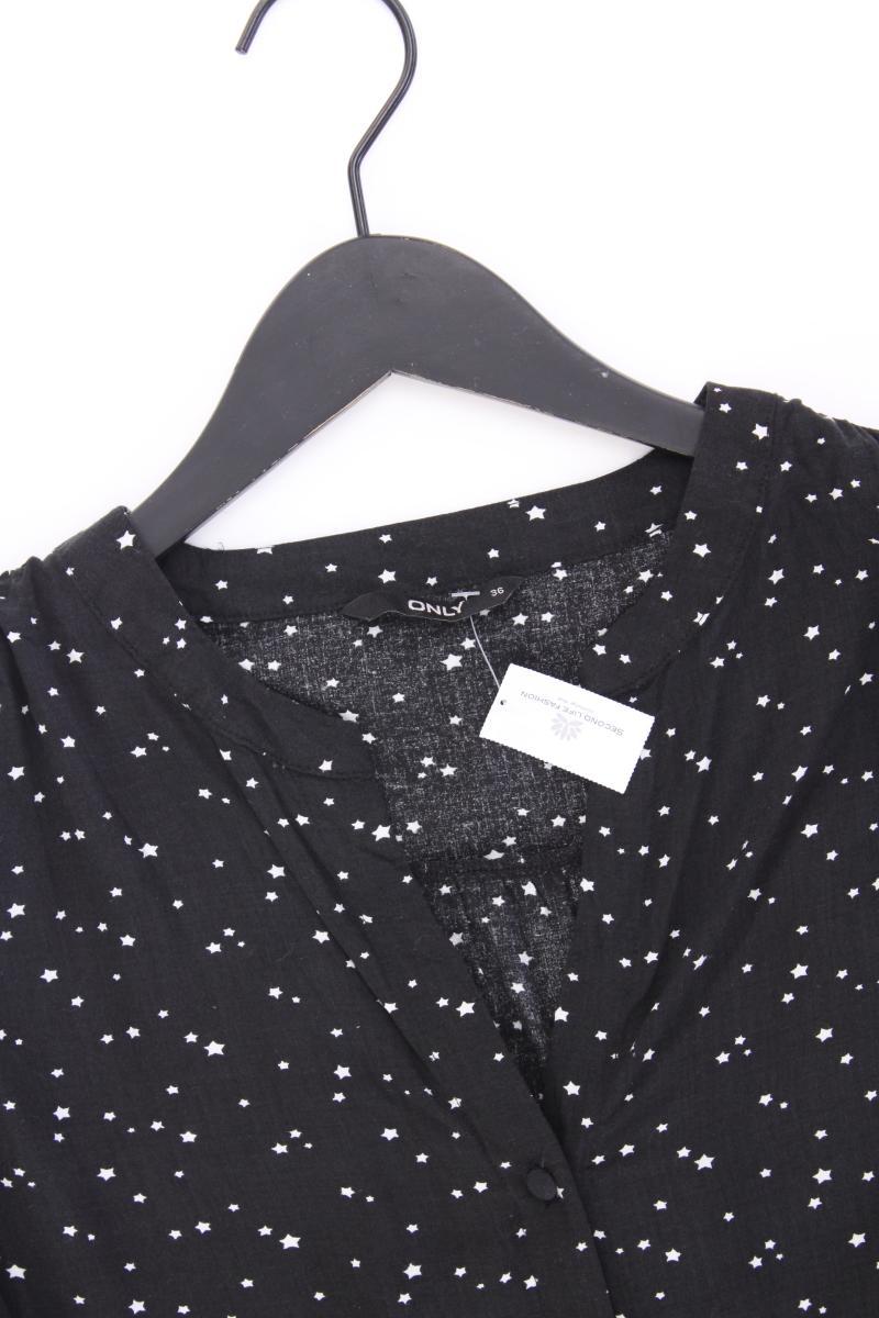 Only Bluse mit Sternenmuster Gr. 36 Langarm schwarz aus Viskose