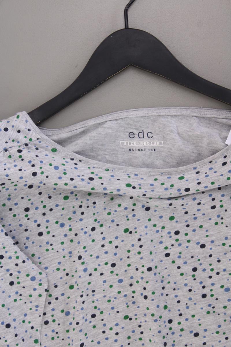 edc by Esprit Printshirt Gr. M gepunktet neuwertig Langarm grau aus Baumwolle