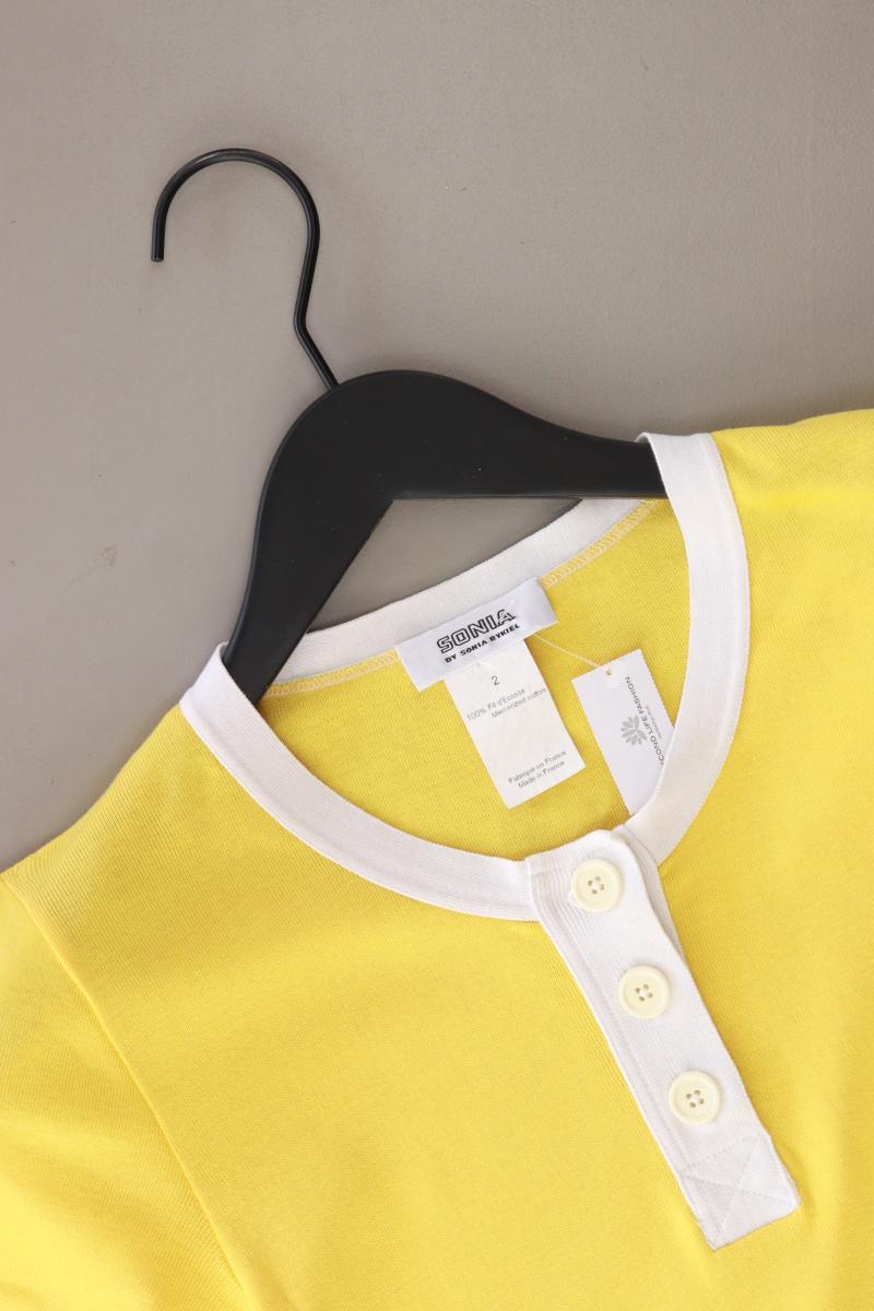 Sonia Rykiel T-Shirt Gr. 36 Kurzarm gelb aus Baumwolle