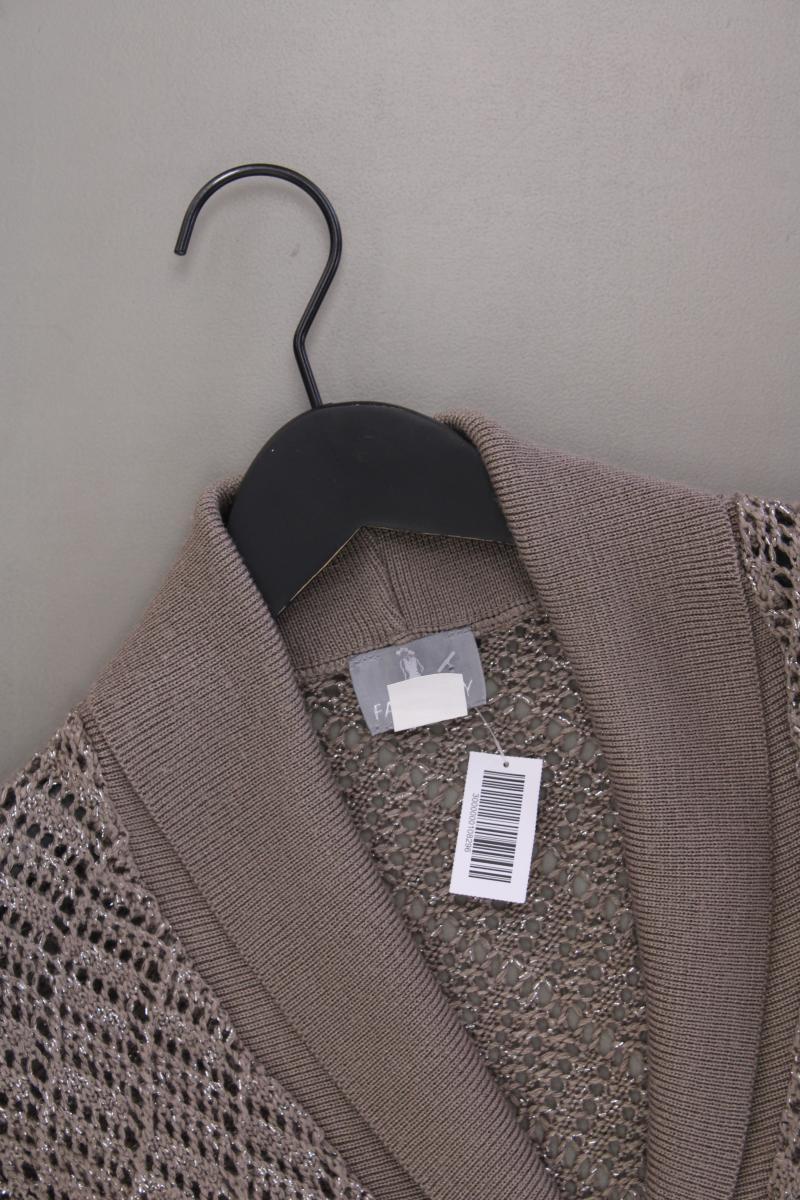 FAIR LADY Strickjacke Gr. 40 Langarm mit Glitzer grau aus Polyacryl