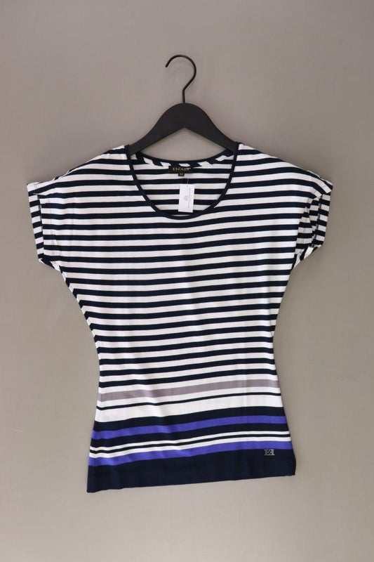 Escada Ringelshirt Gr. XS gestreift Kurzarm blau aus Viskose