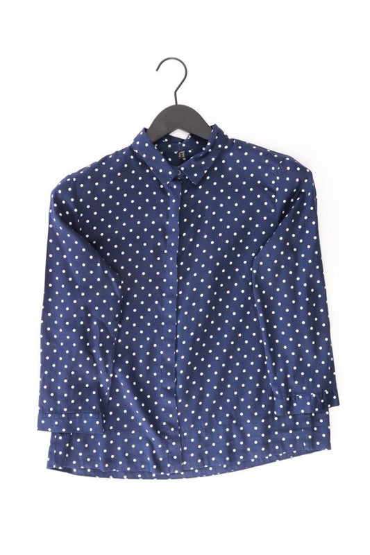 Lawrence Grey Regular Bluse Gr. 38 gepunktet 3/4 Ärmel blau aus Baumwolle