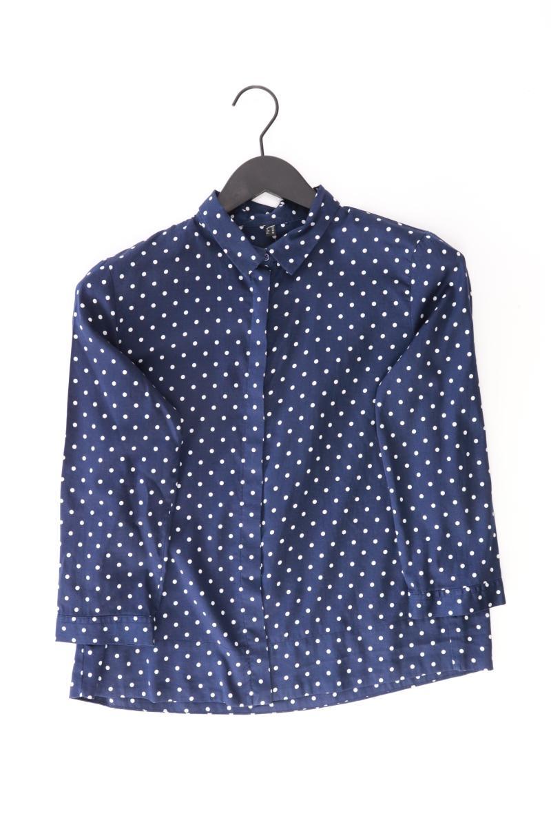 Lawrence Grey Regular Bluse Gr. 38 gepunktet 3/4 Ärmel blau aus Baumwolle