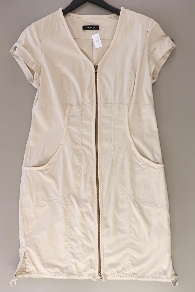 Taifun Kurzarmkleid Gr. 42 creme aus Baumwolle