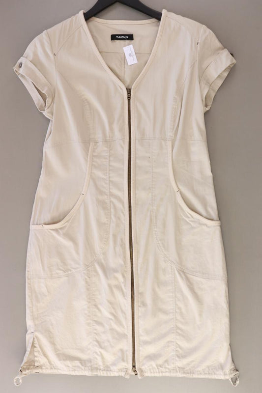 Taifun Kurzarmkleid Gr. 42 creme aus Baumwolle