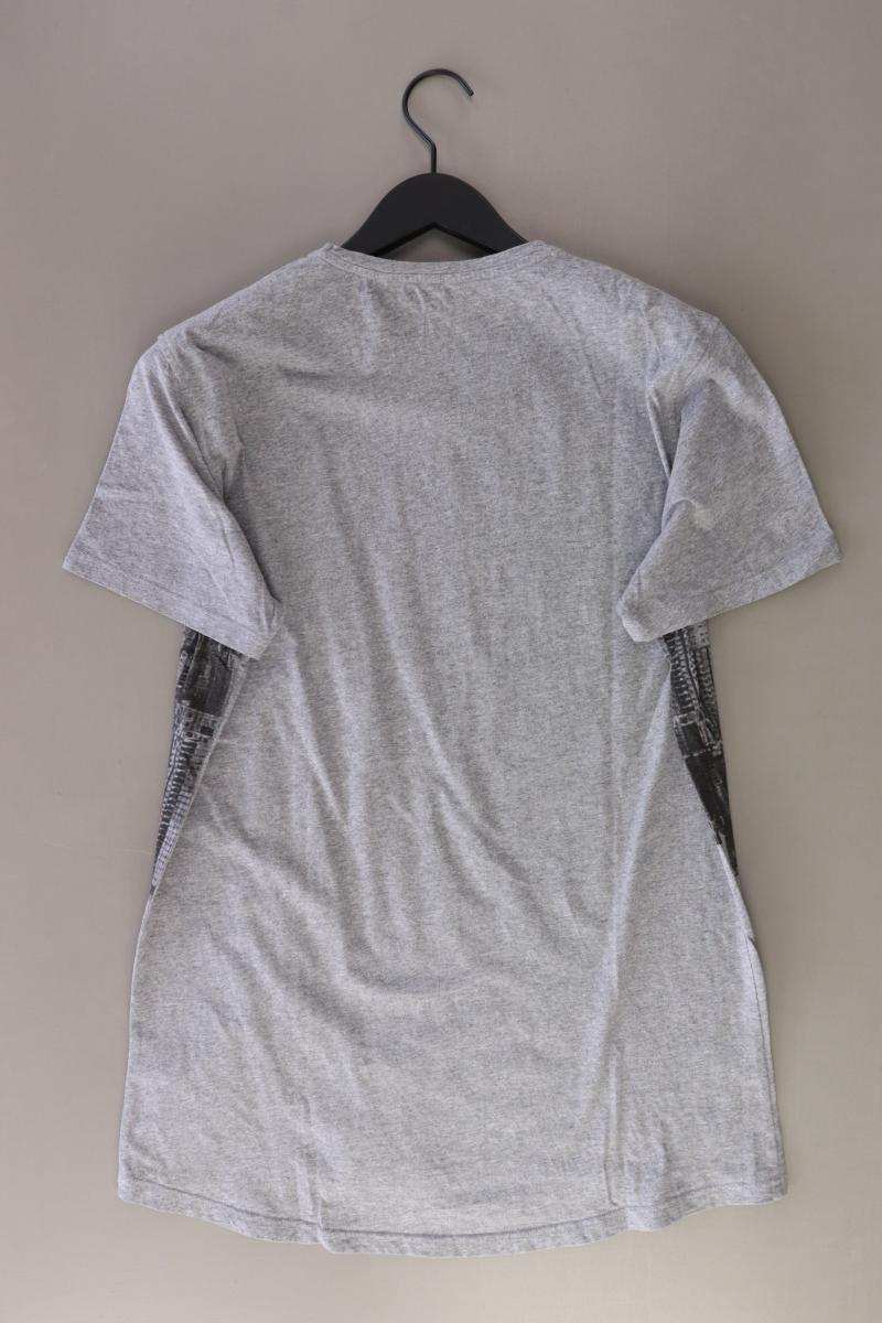 Minimum Printshirt für Herren Gr. L Kurzarm grau aus Baumwolle