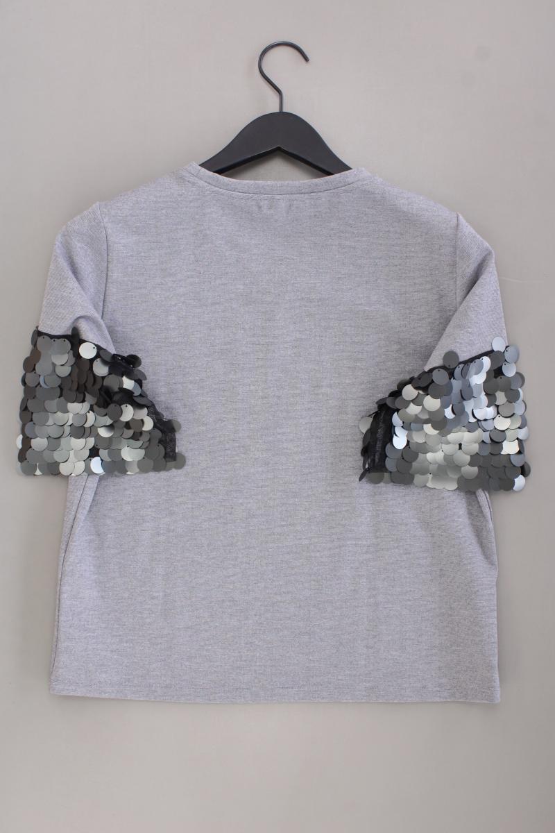 Only T-Shirt Gr. S Kurzarm mit Pailletten grau aus Polyester