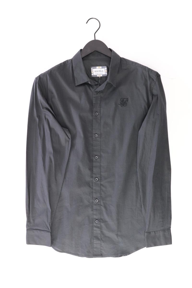 Siksilk Langarmhemd für Herren Gr. L grau aus Baumwolle