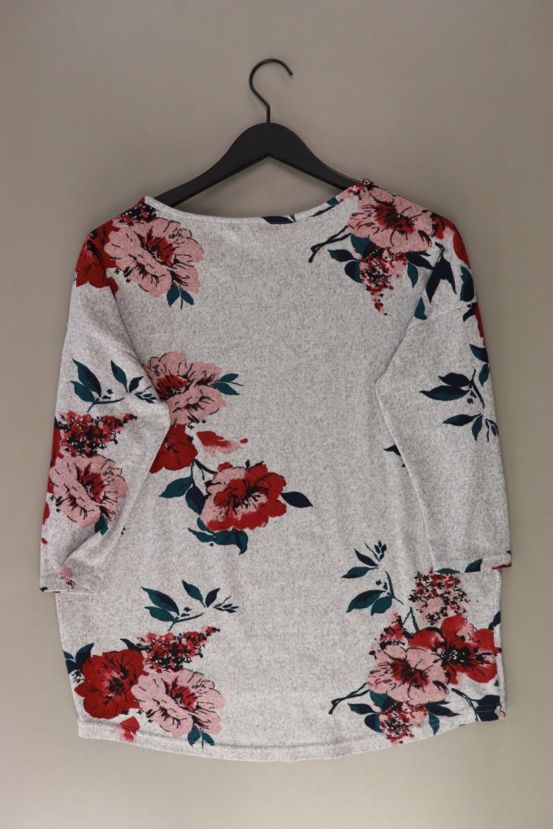 Only Oversize-Shirt Gr. L mit Blumenmuster 3/4 Ärmel grau