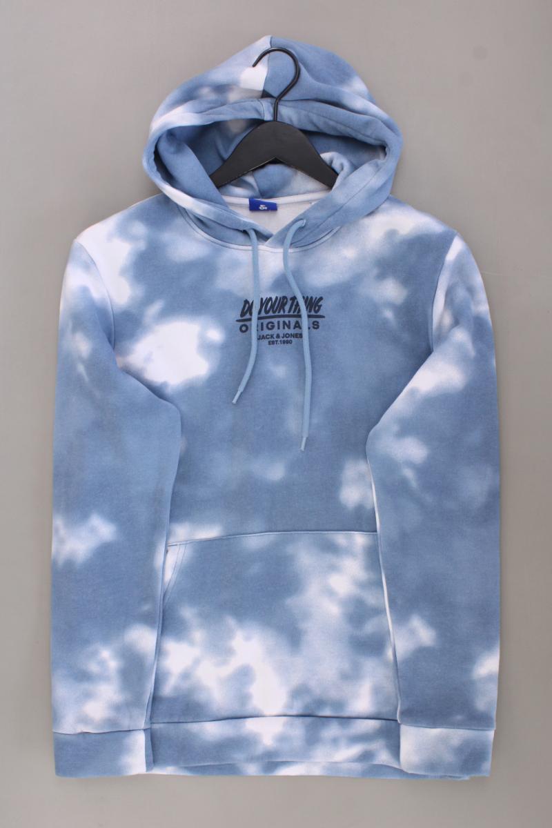 Jack & Jones Hoodie für Herren Gr. M mit Batikmuster neuwertig blau