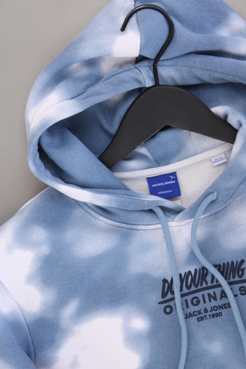 Jack & Jones Hoodie für Herren Gr. M mit Batikmuster neuwertig blau