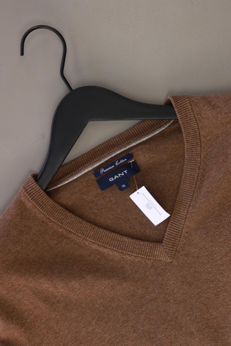 Gant Feinstrickpullover für Herren Gr. XL braun aus Baumwolle