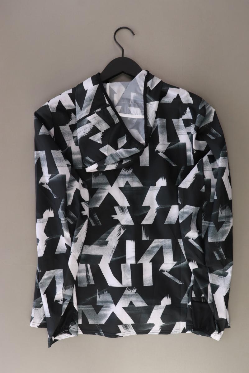Adidas Sportjacke für Herren Gr. M geometrisches Muster grau aus Polyester