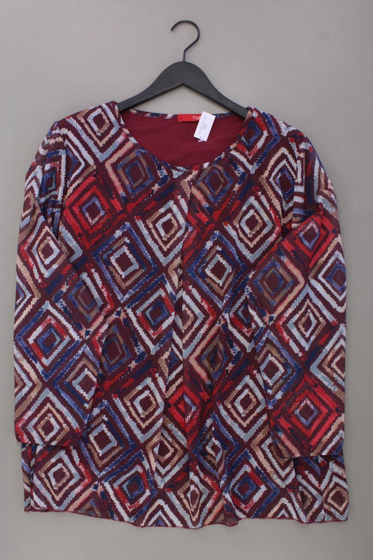 THEA Chiffonbluse Gr. 50 geometrisches Muster Langarm mehrfarbig aus Polyester