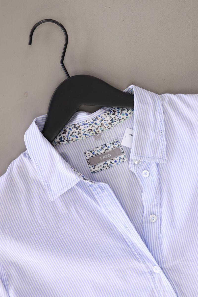 ERFO Regular Bluse Gr. 42 gestreift 3/4 Ärmel blau aus Baumwolle
