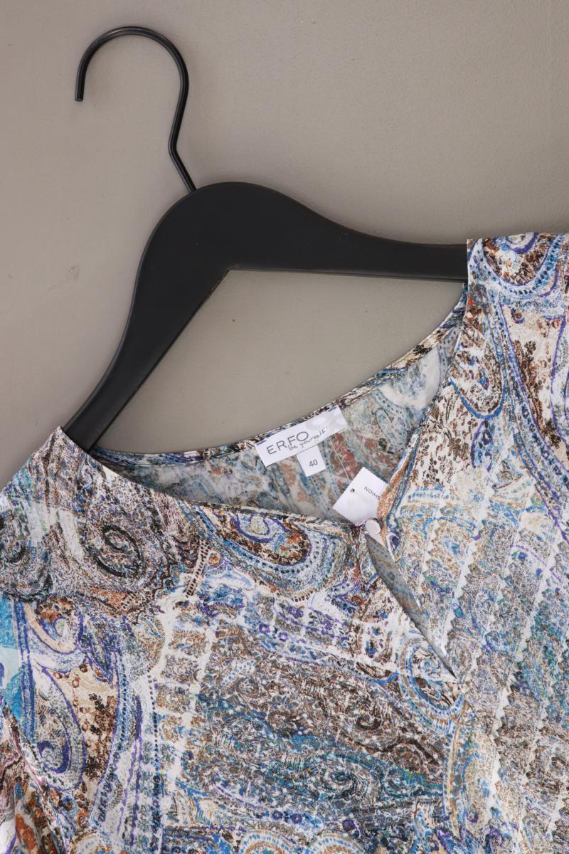 ERFO Langarmbluse Gr. 40 mit Paisleymuster blau