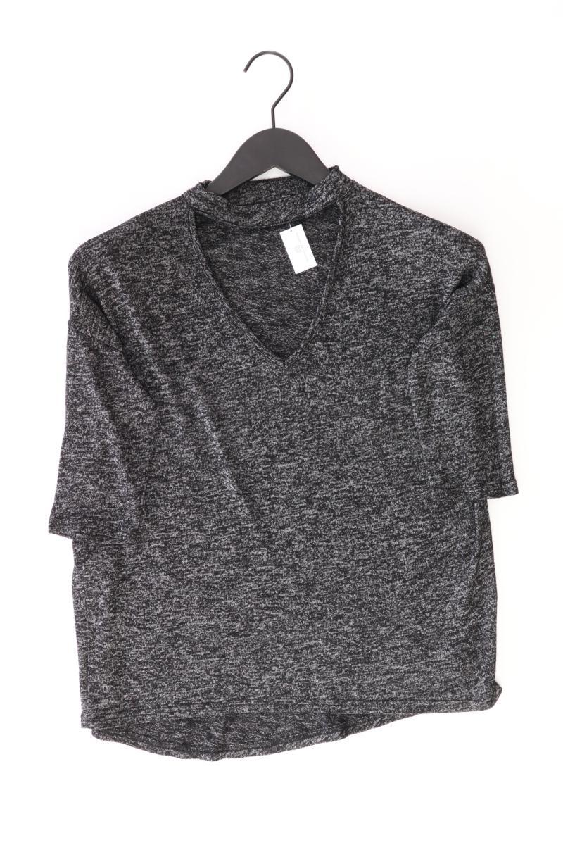 New Look Strickshirt Gr. L Kurzarm grau