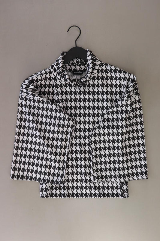 Prettylittlething Oversize-Bluse Gr. S hahnentritt 3/4 Ärmel weiß aus Polyester