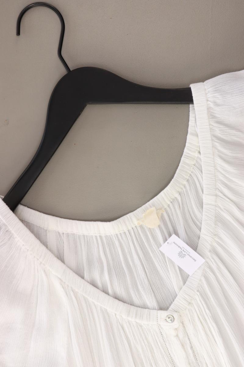 Esprit Kurzarmbluse Gr. L weiß aus Baumwolle