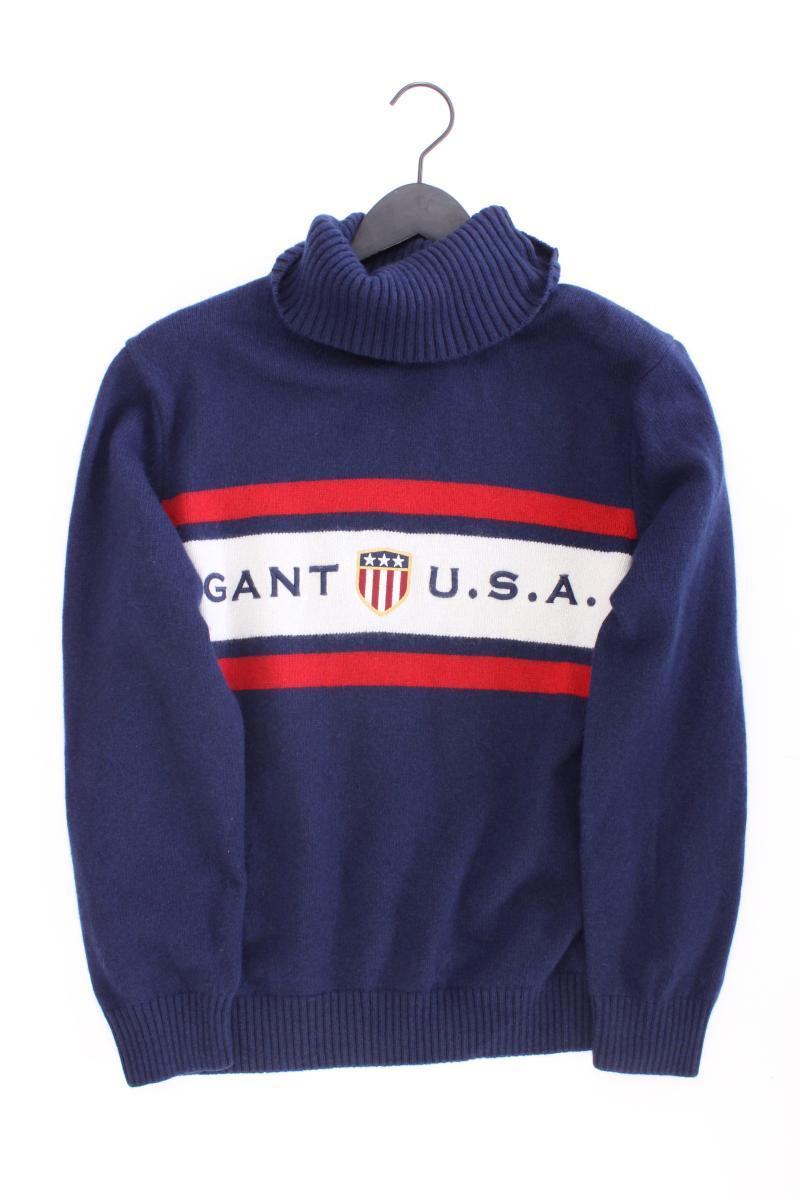 Gant Rollkragenpullover für Herren Gr. L blau aus Baumwolle